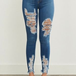 Vibrant Distressed Skinny Jeans